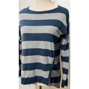 New LOFT Blue Striped Wool Blend Preppy Sweater - Size XS NWT $59